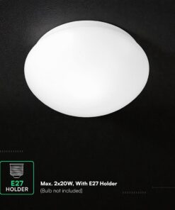 Φωτιστικό Πλαφονιέρα Φ30 Στρογγυλή 2xE27 με Ανιχνευτή Κίνησης IP44 V-TAC 24359VT