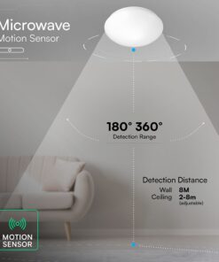 Φωτιστικό Πλαφονιέρα Φ30 Στρογγυλή 2xE27 με Ανιχνευτή Κίνησης IP44 V-TAC 24359VT