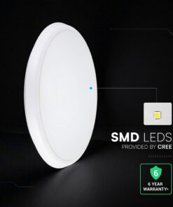 Πλαφονιέρα LED Στρογγυλή Φ360 V-TAC CREE Chip 20-40W με Αισθητήρα Κίνησης CCT IP65 6yrs Wty 24360VT