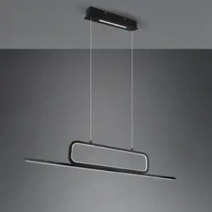 Κρεμαστό Φωτιστικό Trio Lighting LED 38W Μαύρο Ματ Μεταλλικό Step Dimmable 4500lm 3000K – 327210332