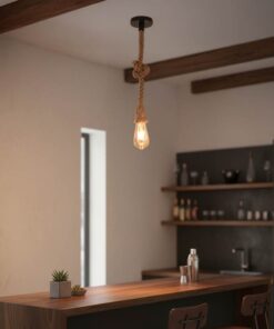 Φωτιστικό οροφής Ropily Pakoworld Φυσικό σχοινί 1xE27 Φ1×100εκ 342-000046PW