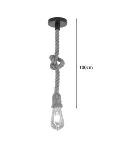 Φωτιστικό οροφής Ropily Pakoworld Φυσικό σχοινί 1xE27 Φ1×100εκ 342-000046PW