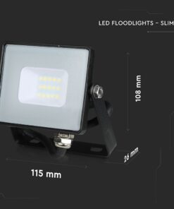 LED Προβολέας 10W V-TAC Samsung Chip Μαύρος Αδιάβροχος IP65 Φυσικό Λευκό 4000K – 425