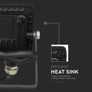 LED Προβολέας 10W V-TAC Samsung Chip Μαύρος Αδιάβροχος IP65 Φυσικό Λευκό 4000K – 425