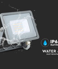 LED Προβολέας 20W V-TAC PRO Samsung Chip Μαύρος 100° 1600lm Γκρι Αδιάβροχος IP65 Θερμό Λευκό 3000K – 445