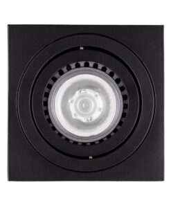 GloboStar® AKIRA 60621 Επιφανειακό Κινούμενο Τετράγωνο Φωτιστικό Σποτ Αλουμινίου με Ντουί GU10 AC 220-240V IP44 Μ8 x Π8 x Υ10cm – Μαύρο – 5 Years Warranty