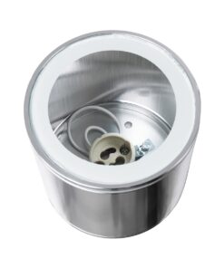 GloboStar® MARETTI 61448 Επιφανειακό Στρόγγυλο Φωτιστικό Σποτ με Ντουί 1 x GU10 VDE Certified AC 220-240V Αδιάβροχο IP65 – Σώμα Αλουμινίου & Υψηλής Αντοχής Tempered Glass – Φ9 x Υ9cm – Χρώμιο Νίκελ – 5 Χρόνια Εγγύηση