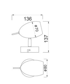 Σποτ Φωτιστικό Τοίχου 1xGU10 Νίκελ ACA DECOR MC1161