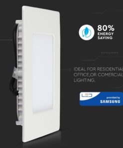 LED Panel Τετράγωνο Χωνευτό Λευκό 12W V-TAC PRO Samsung Chip 120° 1000lm 17×17 Φυσικό Λευκό 4000K – 710