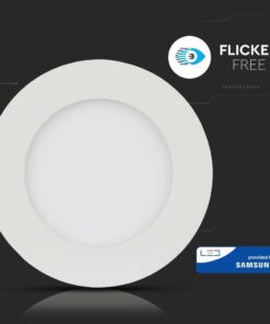 LED Panel Στρογγυλό Χωνευτό Λευκό 12W V-TAC PRO Samsung Chip 120° 1000lm Ø170 Φυσικό Λευκό 4000K – 713