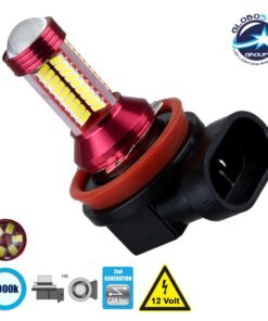 GloboStar® 81426 Λάμπα Αυτοκίνητου H8 2nd Generation Can-Bus Series LED 78 SMD 3014 9W 1350lm 360° DC 12V IP20 Ψυχρό Λευκό 6000K