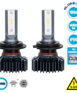 GloboStar® 85631 H7 S1 Line KIT Βασικού Φωτισμού Αυτοκινήτου & Φορτηγού 3nd Generation Can-Bus Series LED CREE CXB 100W 14000lm DC 9-32V Αδιάβροχο IP66 Ψυχρό Λευκό 6000K