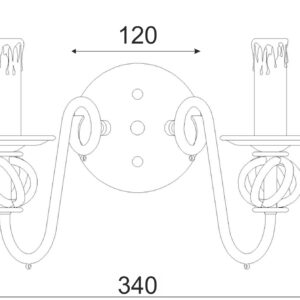 Φωτιστικό Απλίκα 2ΧΕ14 Μεταλλικό Μαύρο 2xΕ14 ACA DECOR – DLA1922