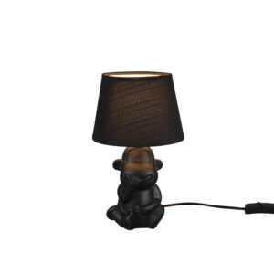 Πορτατίφ Φωτιστικό Reality Chita 1xE14 Μαύρο Ματ Μεταλλικό με Υφασμάτινο Αμπαζούρ R50891002