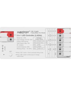 MiBoxer ER5 5in1 LED Controller 12/24V RF – Quick Connector – Max 288W – MONO/CCT/RGB/RGBW/RGBCCT