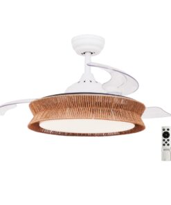 Ανεμιστήρας Οροφής FANRX42645 – 3 Πτερύγια – 36W LED CCT – Τηλεχειριστήριο – 6 Ταχύτητες – Λευκό Ματ / Σχοινί ACA