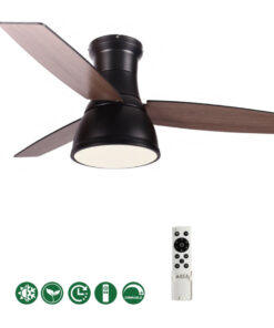 Ανεμιστήρας Οροφής FANRX44041B – 3 Ξύλινα Πτερύγια – 22W LED CCT – Τηλεχειριστήριο – 6 Ταχύτητες – Μαύρο Ματ ACA