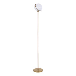 GLOBOSTAR® HUDSON 00500 Μοντέρνο Επιδαπέδιο Φωτιστικό με Ντουί 1 x E27 AC 220-240V IP20 - Λευκό & Χρυσό - Μ20 x Π20 x Υ177cm