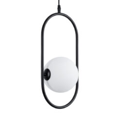 GLOBOSTAR® HAMBURG 00589 Μοντέρνο Κρεμαστό Φωτιστικό Οροφής με Ντουί 1 x G9 AC 220-240V IP20 - Μαύρο & Λευκό - Μ20 x Π15 x Υ40cm