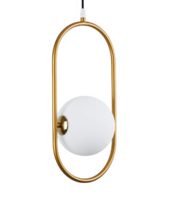 GLOBOSTAR® HAMBURG 00590 Μοντέρνο Κρεμαστό Φωτιστικό Οροφής με Ντουί 1 x G9 AC 220-240V IP20 - Χρυσό & Λευκό - Μ20 x Π15 x Υ40cm