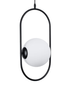 GLOBOSTAR® HAMBURG 00591 Μοντέρνο Κρεμαστό Φωτιστικό Οροφής με Ντουί 1 x E14 AC 220-240V IP20 - Μαύρο & Λευκό - Μ25 x Π20 x Υ50cm