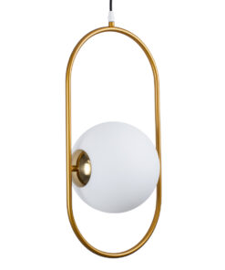 GLOBOSTAR® HAMBURG 00592 Μοντέρνο Κρεμαστό Φωτιστικό Οροφής με Ντουί 1 x E14 AC 220-240V IP20 - Χρυσό & Λευκό - Μ25 x Π20 x Υ50cm