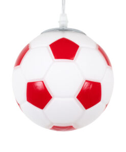 GLOBOSTAR® FOOTBALL 00642 Παιδικό Κρεμαστό Φωτιστικό Οροφής με Ντουί 1 x E27 AC 220-240V IP20 - Λευκό & Κόκκινο - Μ15 x Π15 x Y18cm