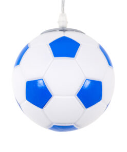 GLOBOSTAR® FOOTBALL 00644 Παιδικό Κρεμαστό Φωτιστικό Οροφής με Ντουί 1 x E27 AC 220-240V IP20 - Λευκό & Μπλε - Μ15 x Π15 x Y18cm