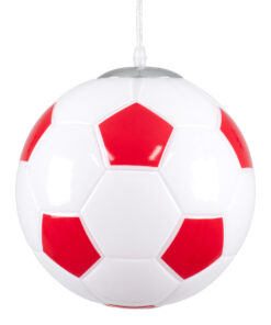GLOBOSTAR® FOOTBALL 00646 Παιδικό Κρεμαστό Φωτιστικό Οροφής με Ντουί 1 x E27 AC 220-240V IP20 - Λευκό & Κόκκινο - Μ25 x Π25 x Υ25cm