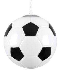 GLOBOSTAR® FOOTBALL 00647 Παιδικό Κρεμαστό Φωτιστικό Οροφής με Ντουί 1 x E27 AC 220-240V IP20 - Λευκό & Μαύρο - Μ25 x Π25 x Υ25cm