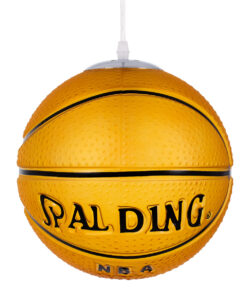 GLOBOSTAR® SPALDING NBA 00649 Παιδικό Κρεμαστό Φωτιστικό Οροφής με Ντουί 1 x E27 AC 220-240V IP20 - Πορτοκαλί & Μαύρο - Μ25 x Π25 x Υ25cm