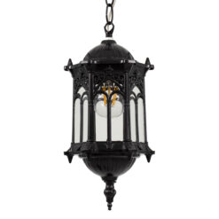 GLOBOSTAR® DARCY 00655 Vintage Κρεμαστό Φωτιστικό Οροφής με Ντουί 1 x E27 AC 220-240V IP20 - Μαύρο - Μ15.5 x Π15.5 x Υ32.5cm