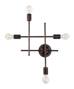 GLOBOSTAR® PIPING 00662 Vintage Φωτιστικό Τοίχου - Απλίκα με Ντουί 4 x E27 AC 220-240V IP20 - Χάλκινο - Μ40 x Π9 x Υ52cm
