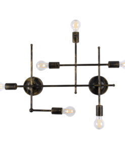 GLOBOSTAR® PIPING 00666 Vintage Φωτιστικό Τοίχου - Απλίκα με Ντουί 6 x E27 AC 220-240V IP20 - Μπρούτζινο - Μ66 x Π9.5 x Υ49cm