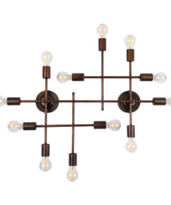 GLOBOSTAR® PIPING 00668 Vintage Φωτιστικό Τοίχου - Απλίκα με Ντουί 12 x E27 AC 220-240V IP20 - Χάλκινο - Μ78.5 x Π9.5 x Υ64cm