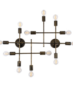 GLOBOSTAR® PIPING 00669 Vintage Φωτιστικό Τοίχου - Απλίκα με Ντουί 12 x E27 AC 220-240V IP20 - Μπρούτζινο - Μ78.5 x Π9.5 x Υ64cm