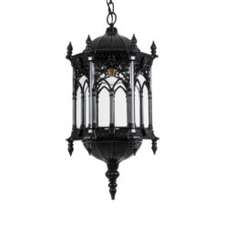 GLOBOSTAR® DARCY 00672 Vintage Κρεμαστό Φωτιστικό Οροφής με Ντουί 1 x E27 AC 220-240V IP20 - Μαύρο & Διάφανο - Μ35 x Π35 x Υ61cm