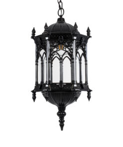 GLOBOSTAR® DARCY 00672 Vintage Κρεμαστό Φωτιστικό Οροφής με Ντουί 1 x E27 AC 220-240V IP20 - Μαύρο & Διάφανο - Μ35 x Π35 x Υ61cm