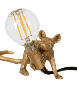 GLOBOSTAR® MOUSE 00677 Vintage Επιτραπέζιο Φωτιστικό Πορτατίφ με Ντουί 1 x E12 AC 220-240V IP20 - Χρυσό - Μ13 x Π4 x Υ7cm