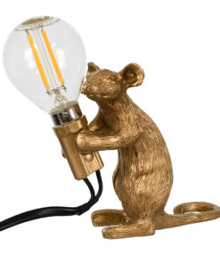 GLOBOSTAR® MOUSE 00680 Vintage Επιτραπέζιο Φωτιστικό Πορτατίφ με Ντουί 1 x E12 AC 220-240V IP20 - Χρυσό - Μ12 x Π4 x Υ10cm