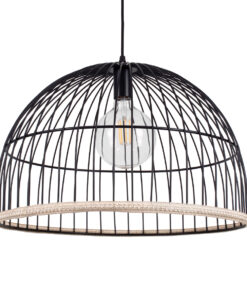 GLOBOSTAR® NEVIS 00681 Μοντέρνο Κρεμαστό Φωτιστικό Οροφής με Ντουί 1 x E27 AC 220-240V IP20 - Μαύρο & Μπεζ - Μ49 x Π49 x Υ34.5cm