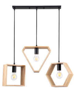 GLOBOSTAR® ELISE 00682 Μοντέρνο Κρεμαστό Φωτιστικό Οροφής με Ντουί 3 x E27 AC 220-240V IP20 - Μπεζ & Μαύρο - Μ76 x Π8 x Υ25cm
