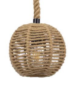 GLOBOSTAR® MANDALA 00730 Boho Κρεμαστό Φωτιστικό Οροφής με Ντουί 1 x E27 AC 220-240V IP20 - Μπεζ - Μ20 x Π20 x Υ20cm