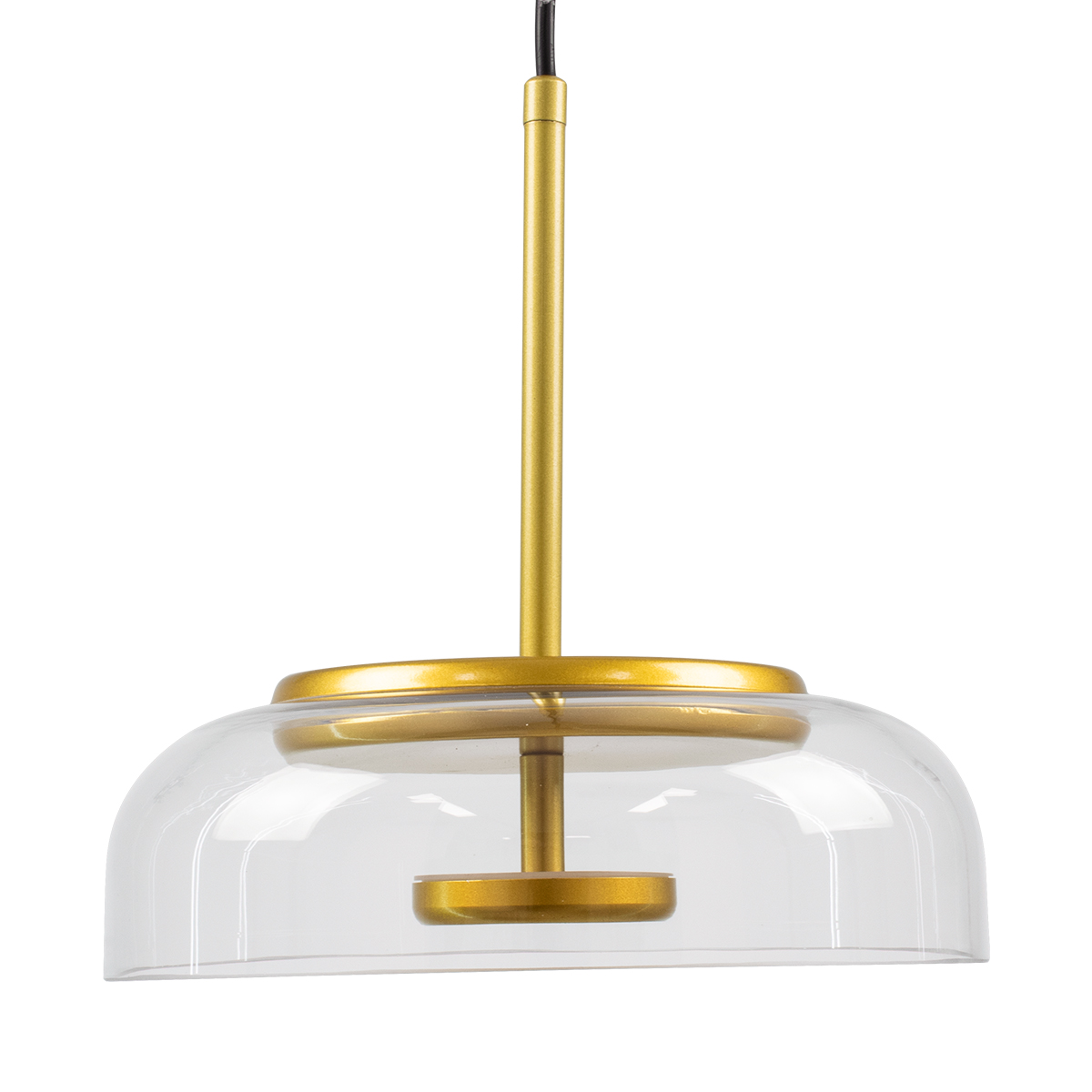 GLOBOSTAR® CHARLOTTE 00742 Μοντέρνο Κρεμαστό Φωτιστικό Οροφής LED 5W 500lm 180° AC 220-240V IP20 Θερμό Λευκό 2700K - Lumileds SMD Chip - Διάφανο & Χρυσό - Μ23 x Π23 x Υ23cm - 2 Χρόνια Εγγύηση - Image 5
