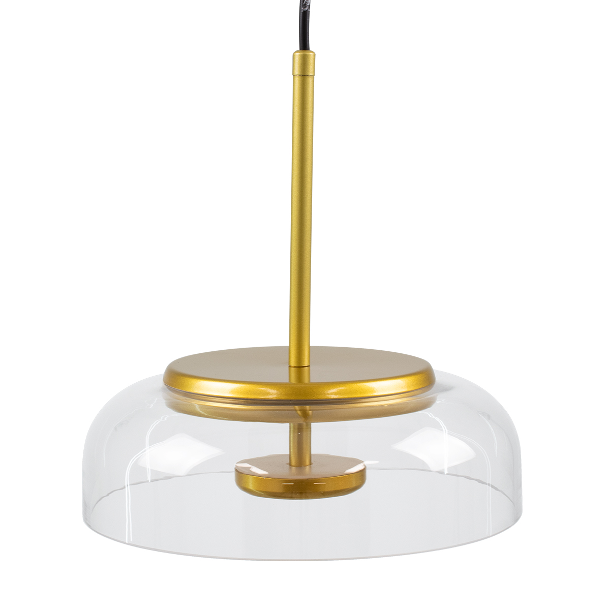 GLOBOSTAR® CHARLOTTE 00742 Μοντέρνο Κρεμαστό Φωτιστικό Οροφής LED 5W 500lm 180° AC 220-240V IP20 Θερμό Λευκό 2700K - Lumileds SMD Chip - Διάφανο & Χρυσό - Μ23 x Π23 x Υ23cm - 2 Χρόνια Εγγύηση - Image 7