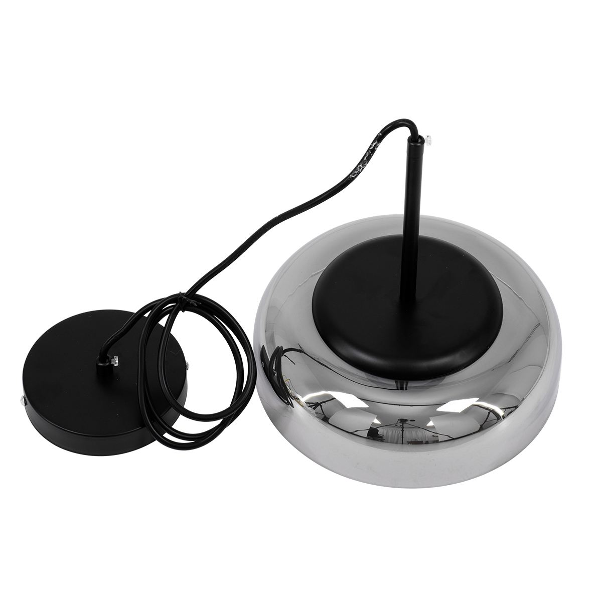 GLOBOSTAR® CHARLOTTE 00743 Μοντέρνο Κρεμαστό Φωτιστικό Οροφής LED 5W 500lm 180° AC 220-240V IP20 Θερμό Λευκό 2700K - Sanan SMD Chip - Μαύρο & Μαύρο Φιμέ - Μ23 x Π23 x Υ23cm - 2 Xρόνια Εγγύηση - Image 11