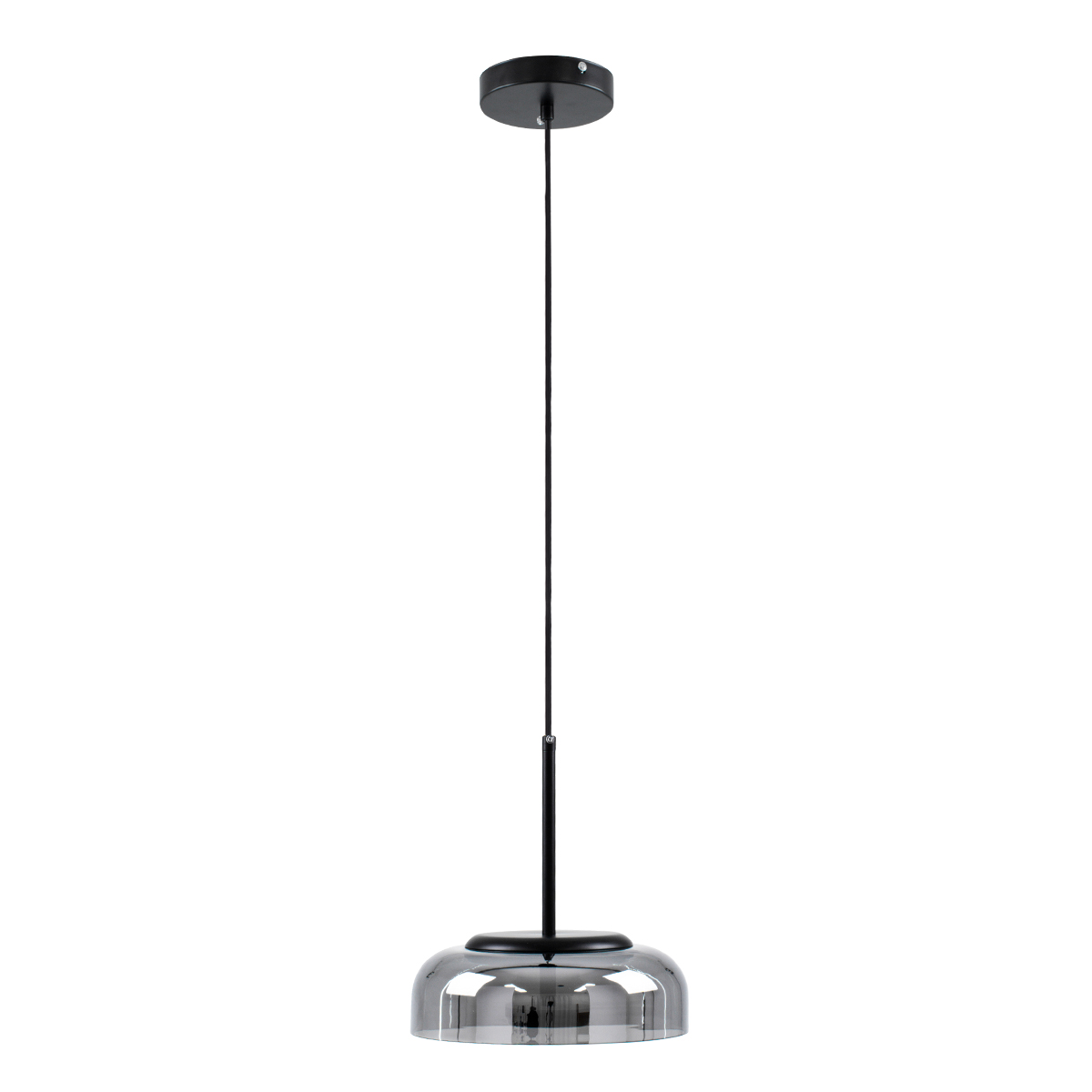 GLOBOSTAR® CHARLOTTE 00743 Μοντέρνο Κρεμαστό Φωτιστικό Οροφής LED 5W 500lm 180° AC 220-240V IP20 Θερμό Λευκό 2700K - Sanan SMD Chip - Μαύρο & Μαύρο Φιμέ - Μ23 x Π23 x Υ23cm - 2 Xρόνια Εγγύηση - Image 4