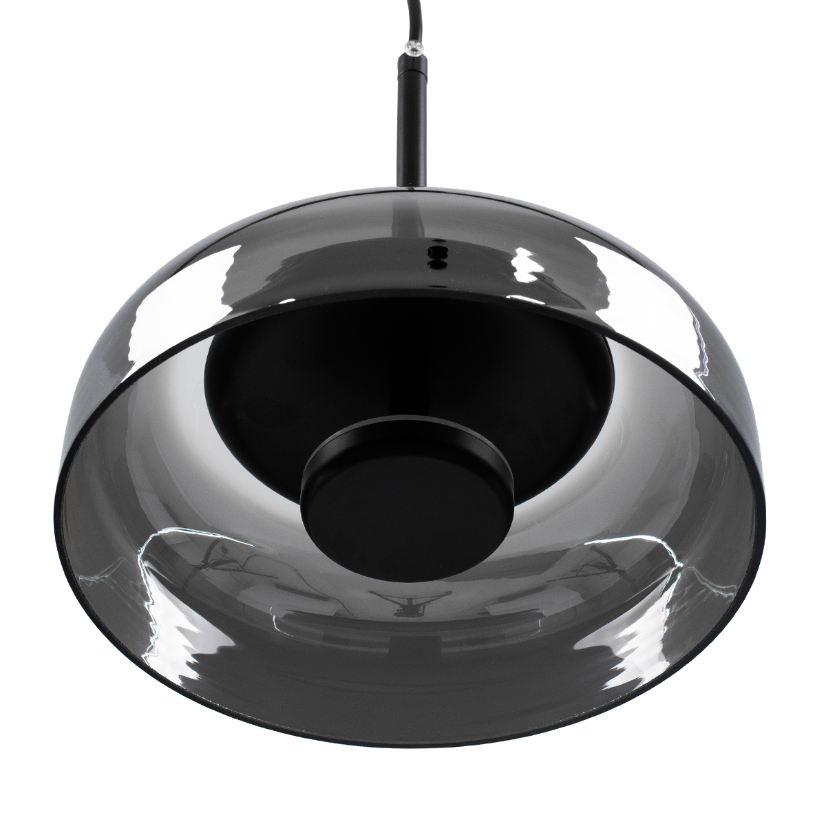 GLOBOSTAR® CHARLOTTE 00743 Μοντέρνο Κρεμαστό Φωτιστικό Οροφής LED 5W 500lm 180° AC 220-240V IP20 Θερμό Λευκό 2700K - Sanan SMD Chip - Μαύρο & Μαύρο Φιμέ - Μ23 x Π23 x Υ23cm - 2 Xρόνια Εγγύηση - Image 9