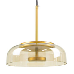 GLOBOSTAR® CHARLOTTE 00744 Μοντέρνο Κρεμαστό Φωτιστικό Οροφής LED 5W 500lm 180° AC 220-240V IP20 Θερμό Λευκό 2700K - Lumileds SMD Chip - Μελί & Χρυσό - Μ23 x Π23 x Υ23cm - 2 Χρόνια Εγγύηση