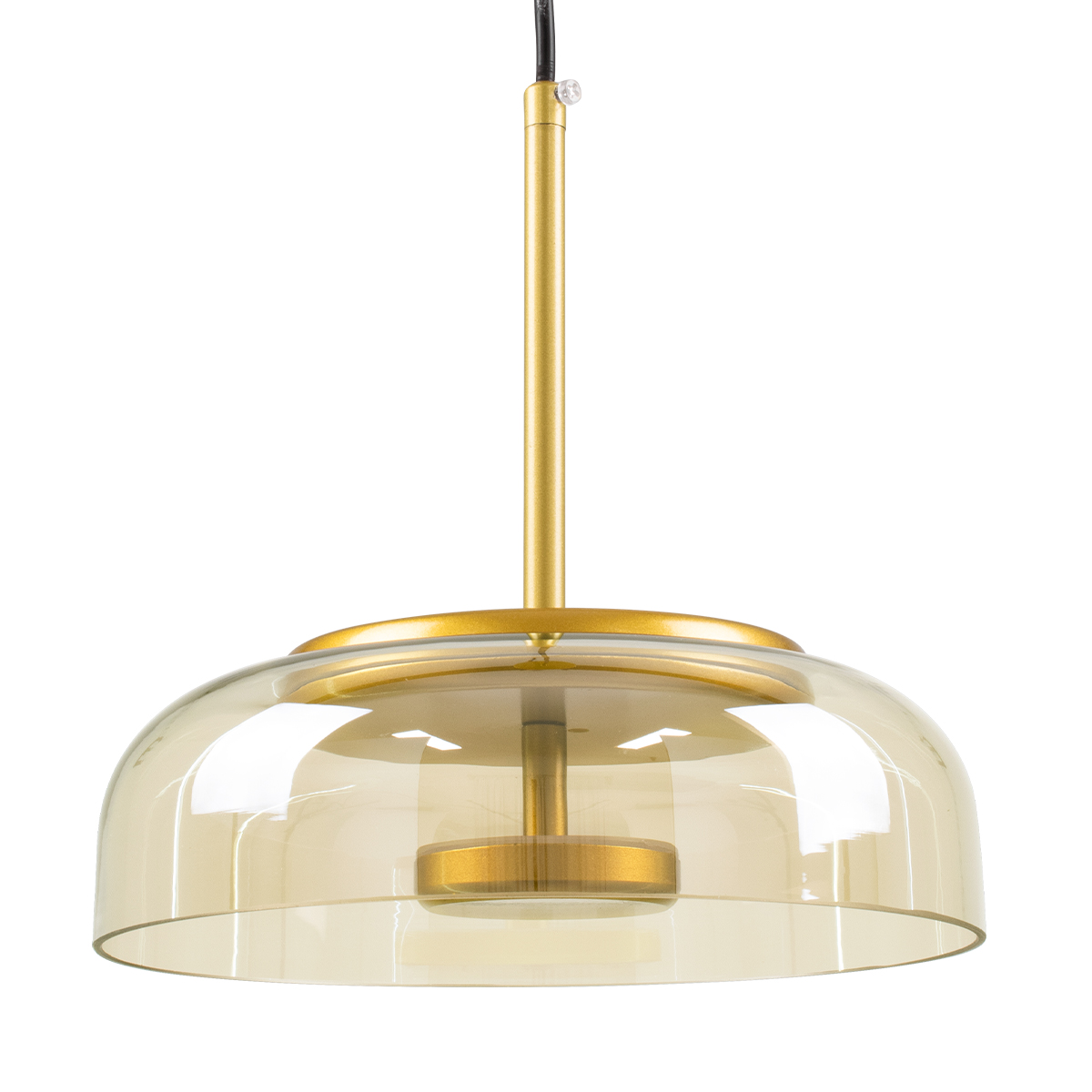 GLOBOSTAR® CHARLOTTE 00744 Μοντέρνο Κρεμαστό Φωτιστικό Οροφής LED 5W 500lm 180° AC 220-240V IP20 Θερμό Λευκό 2700K - Lumileds SMD Chip - Μελί & Χρυσό - Μ23 x Π23 x Υ23cm - 2 Χρόνια Εγγύηση